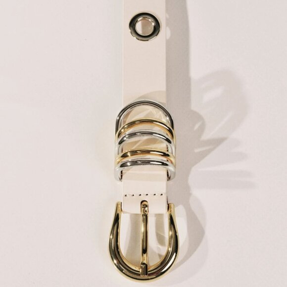 NWT Dehanche Full Rivet Mixed Metal | Ivory & Silver & 24K Gold - Picture 2 of 2